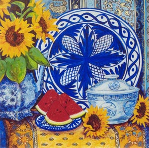 Watermelon, Sunflowers and Rice Bowl