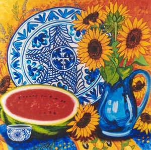 Watermelon, Sunflowers and Lavender