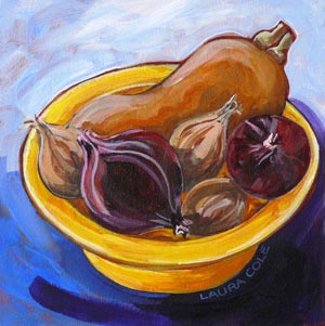 Yellow Bowl with Pumpkin and Onions II