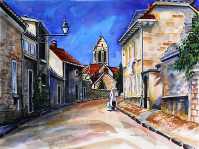 Airing the Bedding, Rue du Montcel, Auvers