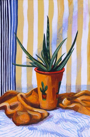 Aloe in a Mexican Pot