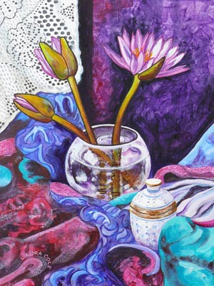 Waterlilies and a Chinese Pot