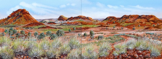 Panorama of the Dromedaries and The Plant
