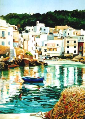 Fishing Nets and Blue Boat, Levanzo.