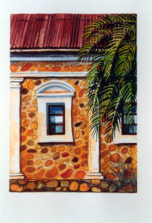 Abbey Window with Palm Tree, New Norcia